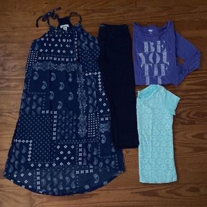Girls Size 6 Bundle of Shirts, Leggings and Dress. Old Navy & More.